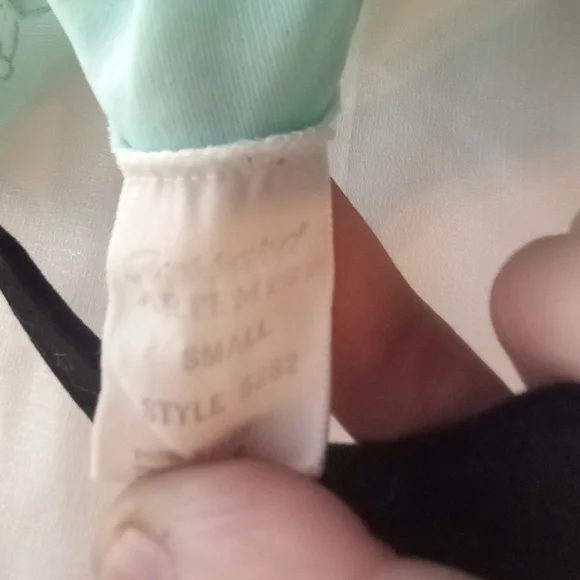 Vintage mint blue floral embroidered detail maxi night gown - Picture 2 of 6